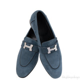 Hermes Paris Blue Suede Loafer