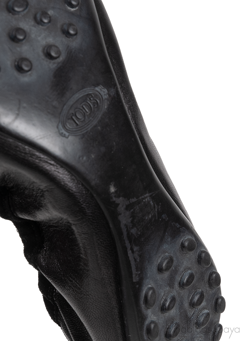 Tod\'s Black Loafer Elastic Ballet Flat