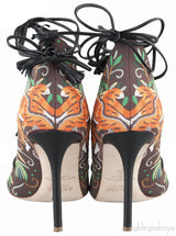 Embroidered Lace Canvas Sandals