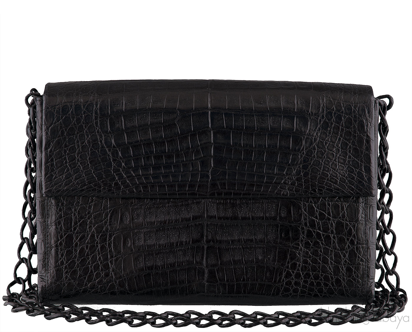 Black Crocodile Chain Shoulder Bag