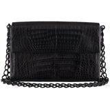 Black Crocodile Chain Shoulder Bag