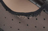 Black Mesh Polkadot Pointed Toe Heels