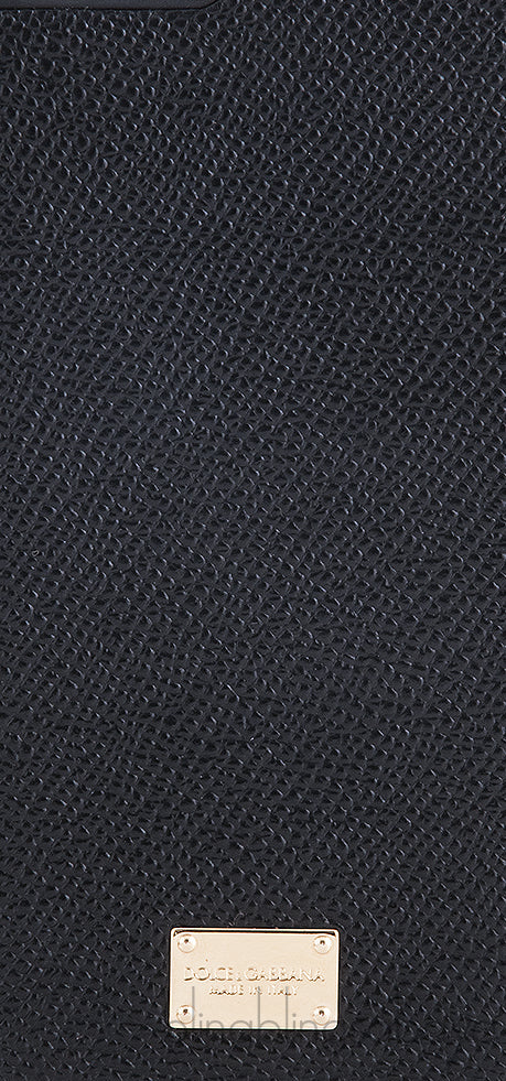 Black Textured Leather iPhone Case