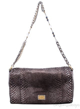 Metallic Bronze Python Shoulder Bag