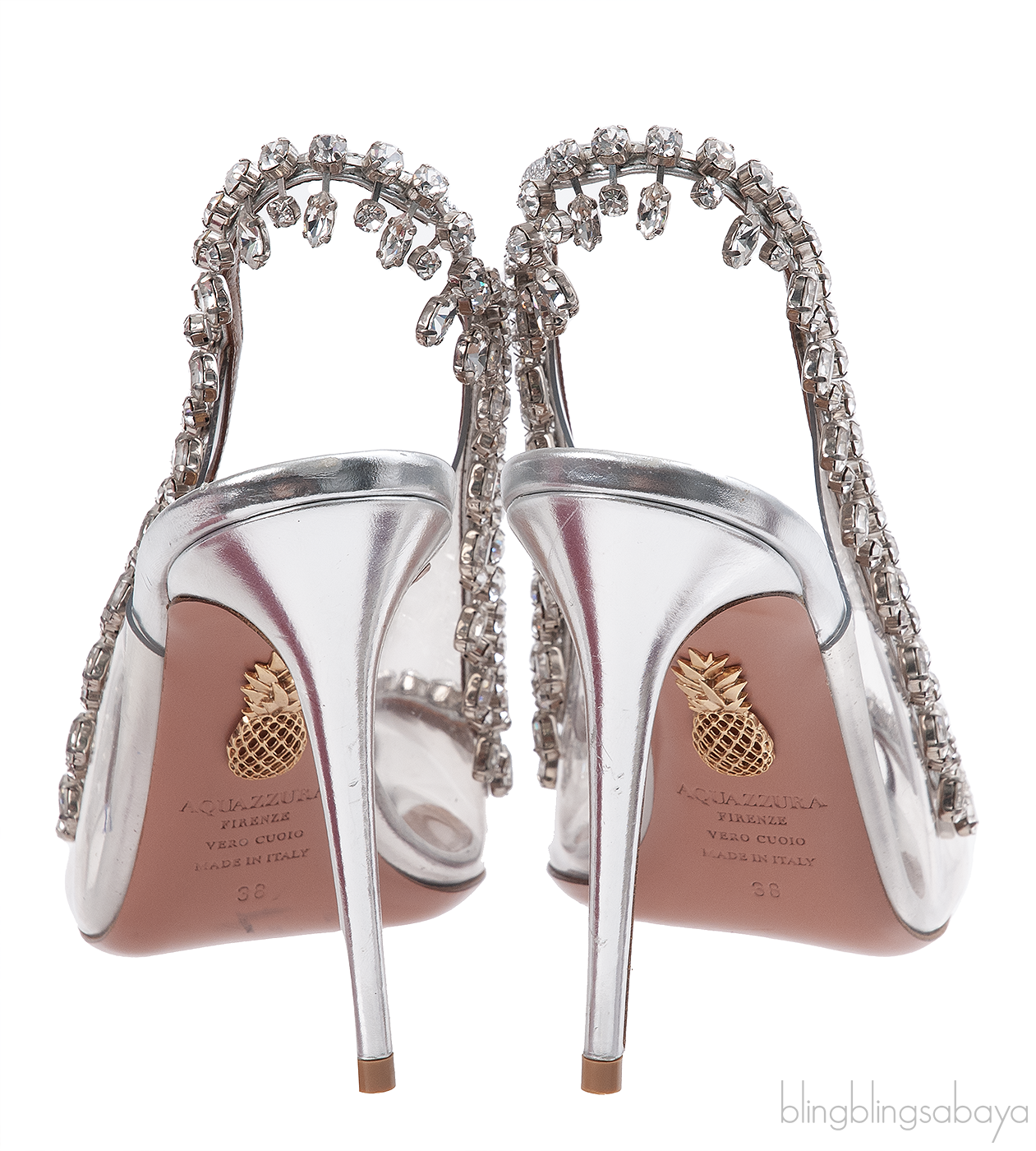 Aquazzura PVC Crystal Slingback Heels