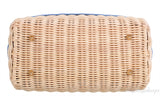 Lady Dior Natural Wicker & Light Blue Dior Oblique Jacquard Medium