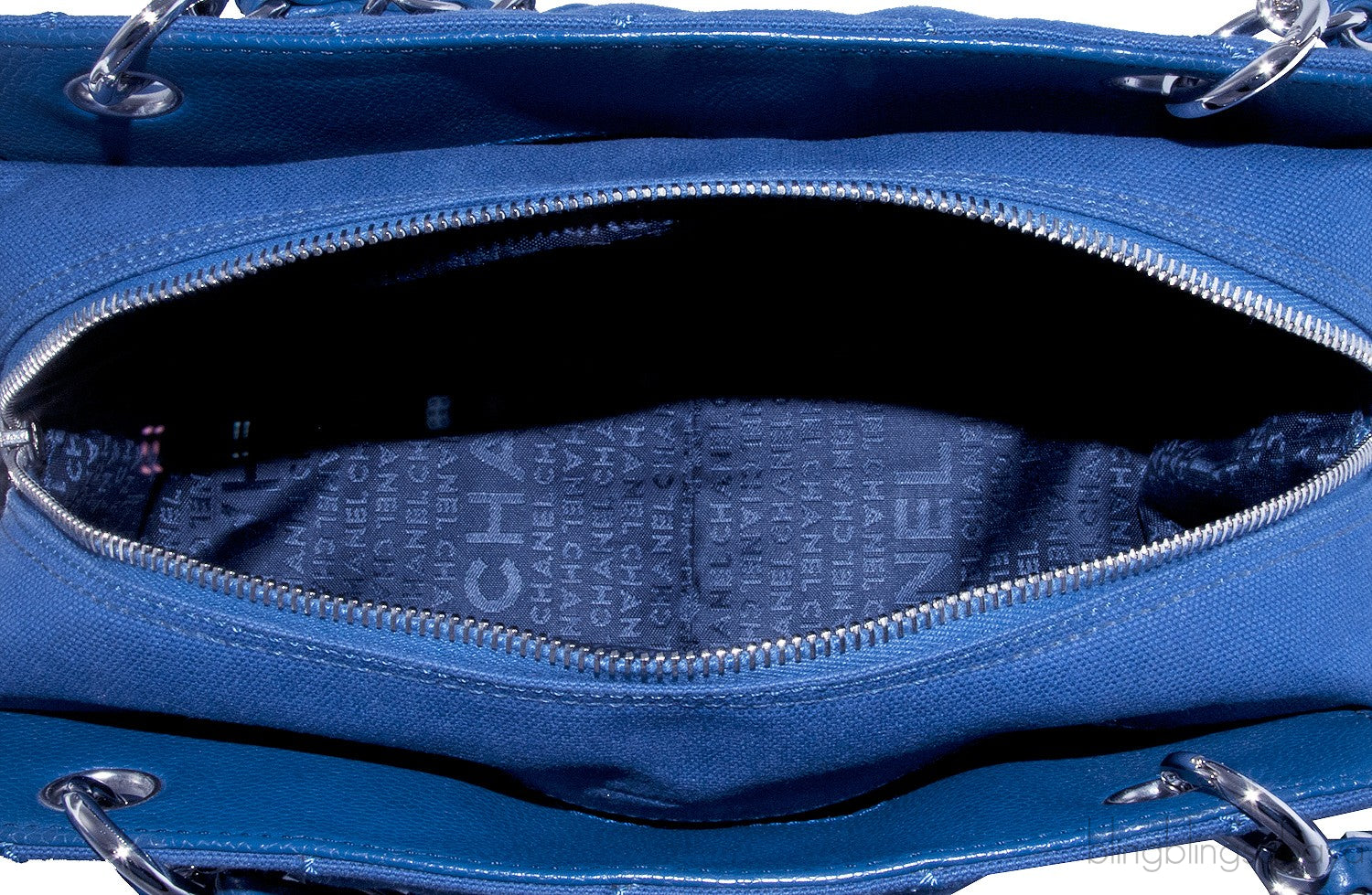 CC Denim Quilted Tassel Handbag