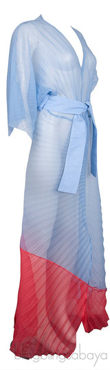 Bi-color Pleated Sheer Dress