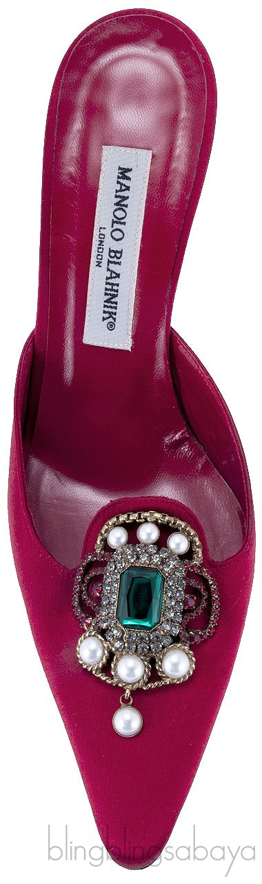 Red Eufra Mid Heel Sandals
