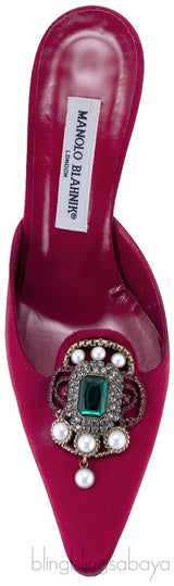 Red Eufra Mid Heel Sandals