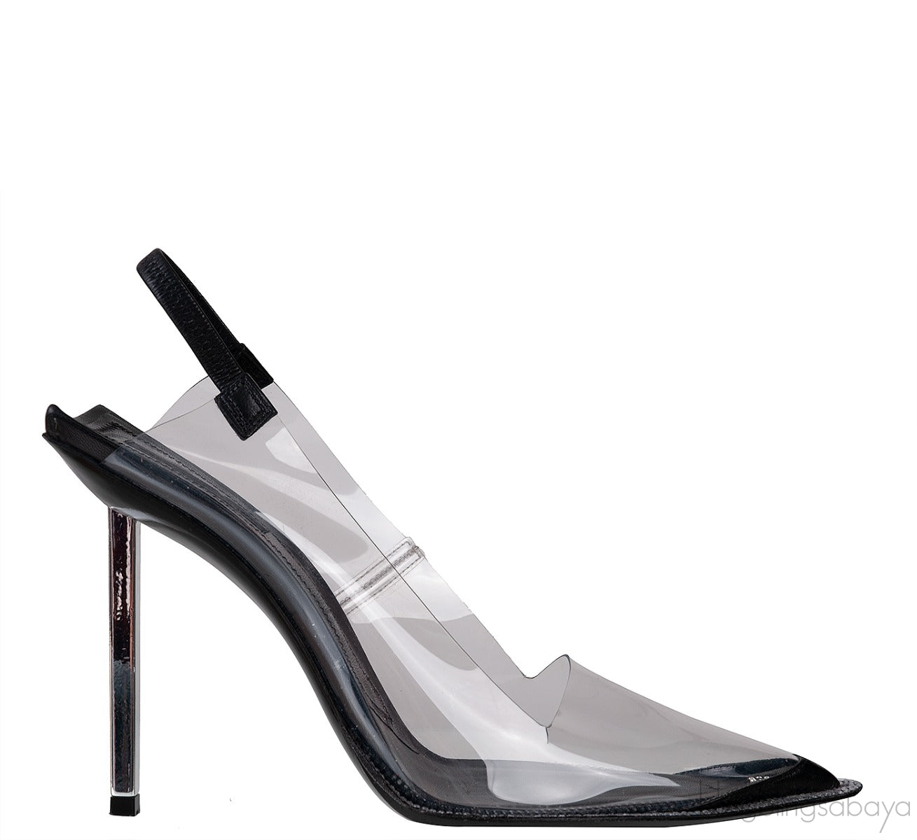 Black Marlow PVC Slingback Pumps