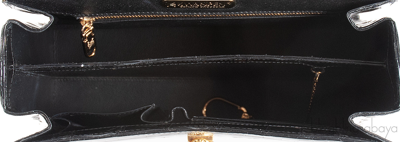 Kwanpen Black Signature Crocodile Bag GHW