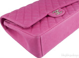 Fuchsia Pink Caviar Maxi Flap Bag