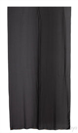 Black Layered Eyelet Ring Fringed Trim Abaya