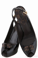 Damier Ebene Slingback Heels