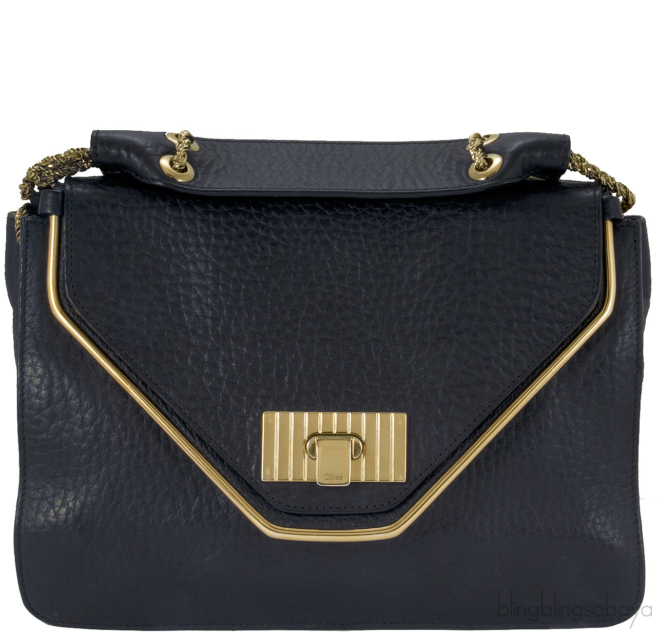 Sally Black Textured Shoulder Bag