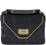 Sally Black Textured Shoulder Bag