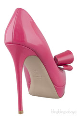 Bow Pink Patent Pump