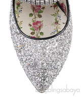 Sylvie Silver Crystal Glitter Heels