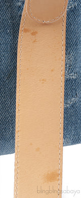 Chopard Blue Denim Distressed Logo Shoulder Bag