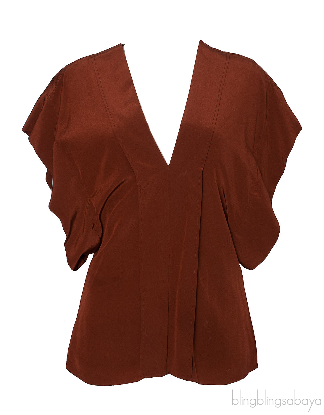 Wildwood Brown Silk Crepe Blouse