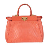Fendi Orange Python Mini Peekaboo Bag