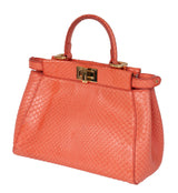 Fendi Orange Python Mini Peekaboo Bag