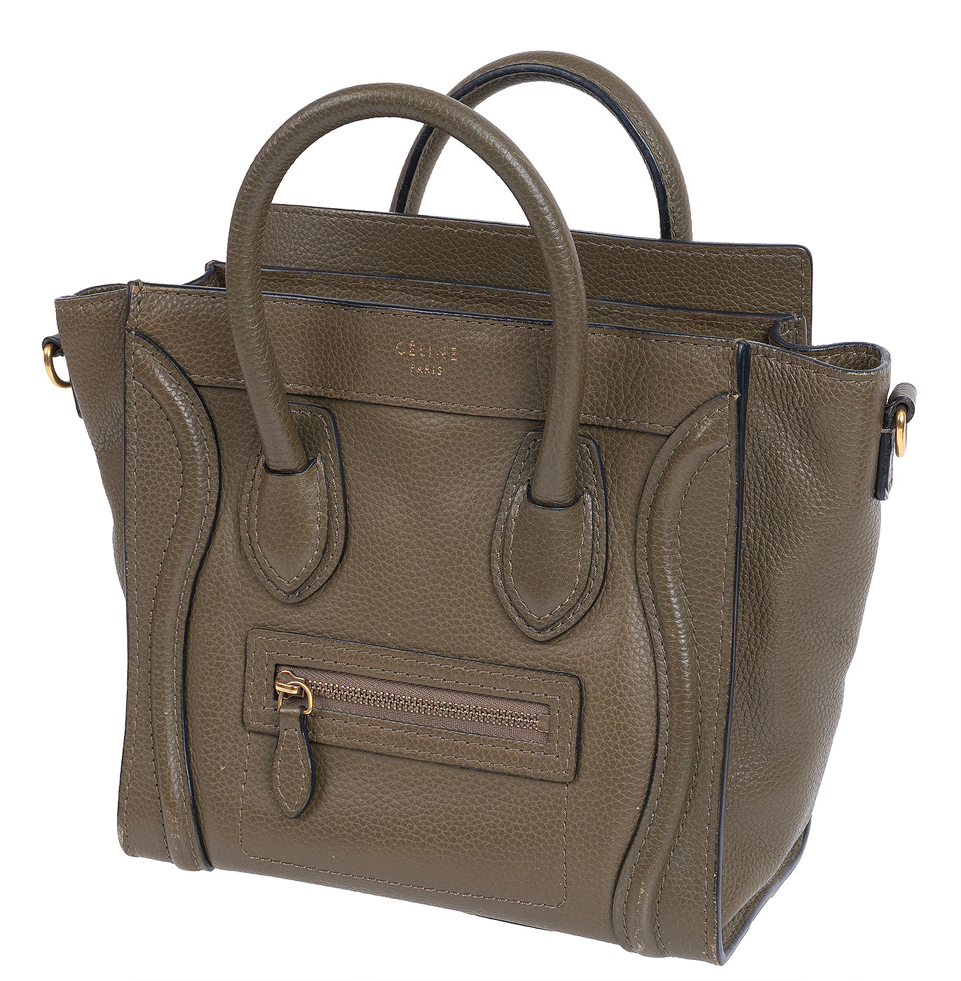 Celine Nano Olive Green Shoulder Bag