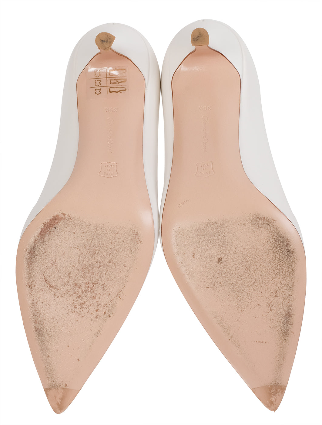 Gianvito Rossi White Leather 85 Pointed Toe Heels