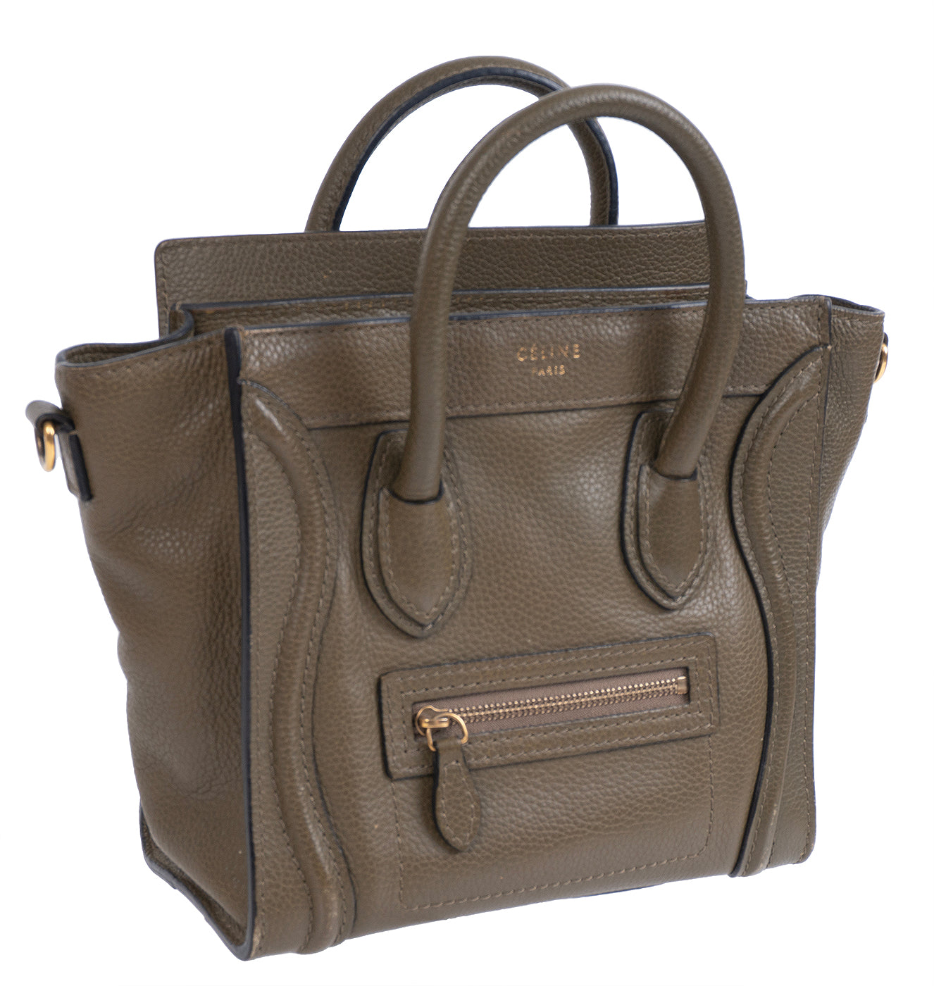 Celine Nano Olive Green Shoulder Bag