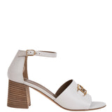 Hermes Viaggio 60 Calfskin White Sandals 37