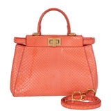 Fendi Orange Python Mini Peekaboo Bag