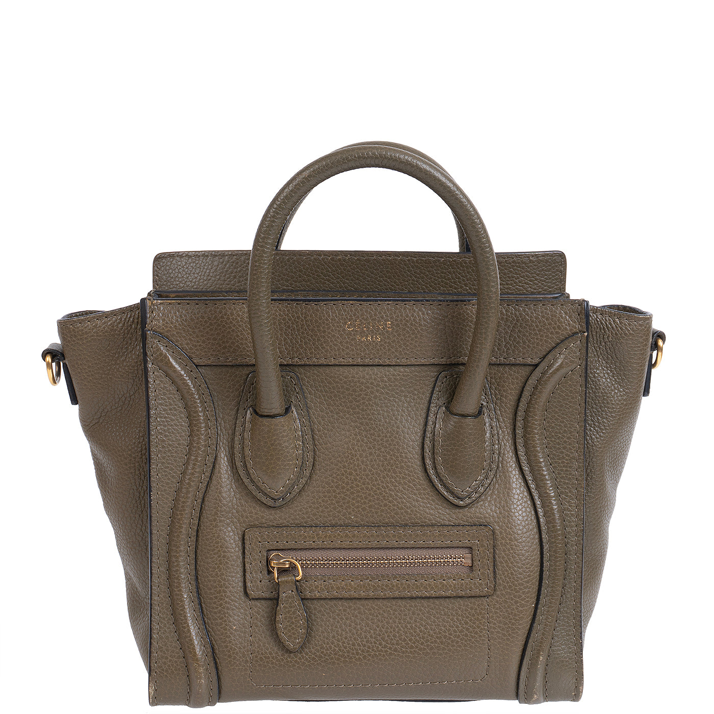 Celine Nano Olive Green Shoulder Bag