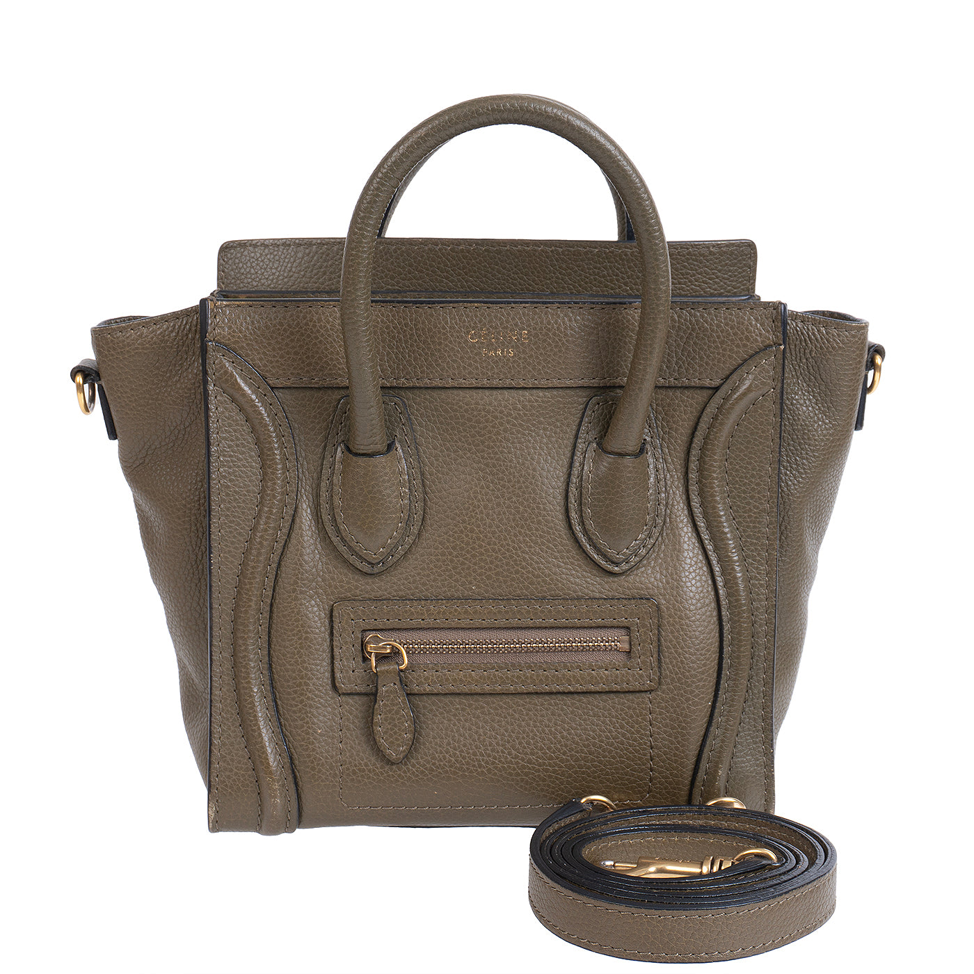 Celine Nano Olive Green Shoulder Bag