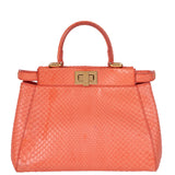 Fendi Orange Python Mini Peekaboo Bag