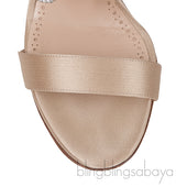 Champagne Satin Fibiona Slide Sandals