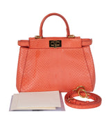 Fendi Orange Python Mini Peekaboo Bag