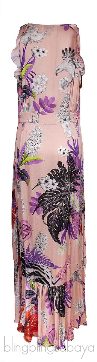 Old Rose Floral Multicolor Print Dress