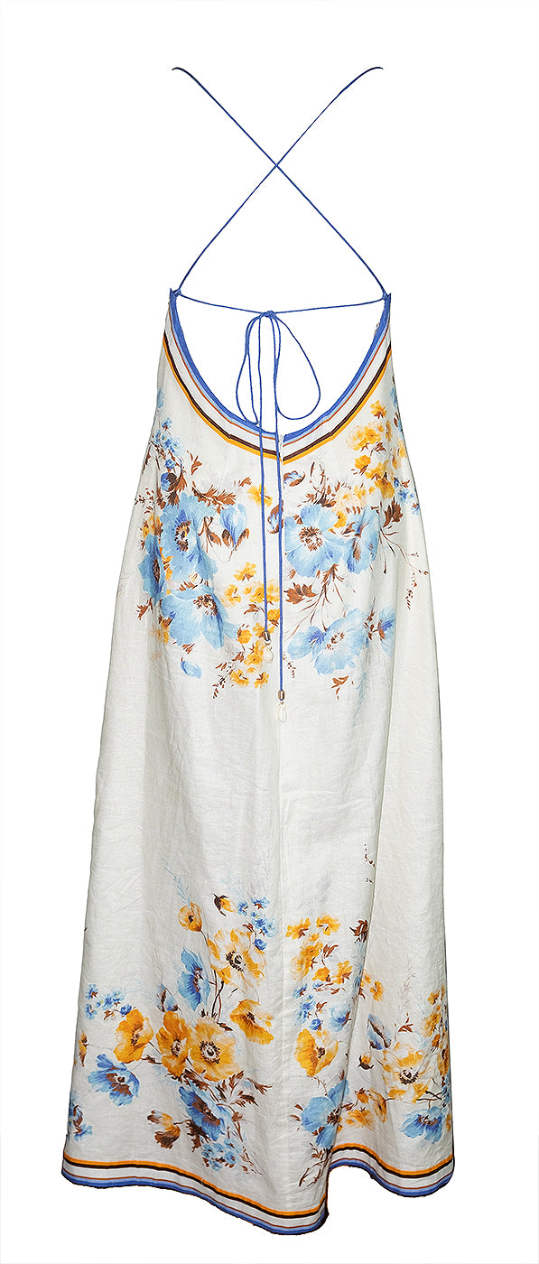 Zimmermann Hayycon Printed Linen Slip Dress