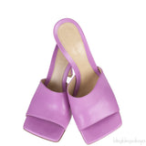 Purple Stretch Leather Sandals