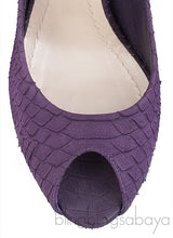 Purple Python Peep Toe Pump