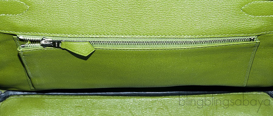 Birkin 30 Vert Pelouse Porosus