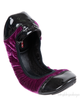 Prada Velvet Purple & Black Sport Ballet Flats