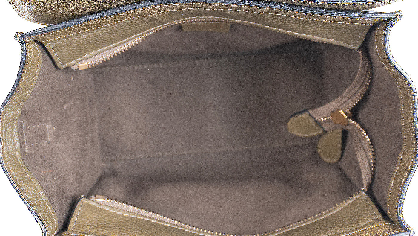 Celine Nano Olive Green Shoulder Bag