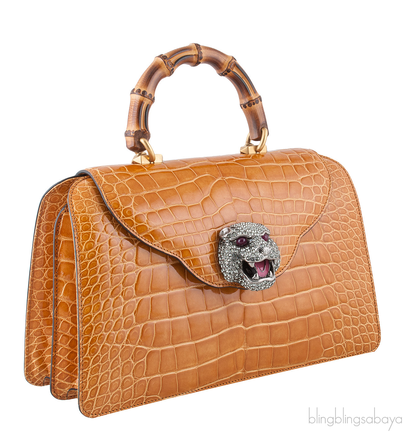 Thiara Brown Crocodile Hand Bag