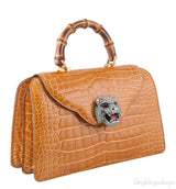 Thiara Brown Crocodile Hand Bag
