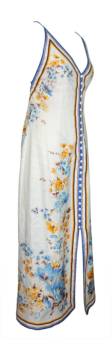 Zimmermann Hayycon Printed Linen Slip Dress