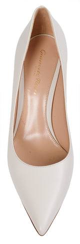 Gianvito Rossi White Leather 85 Pointed Toe Heels