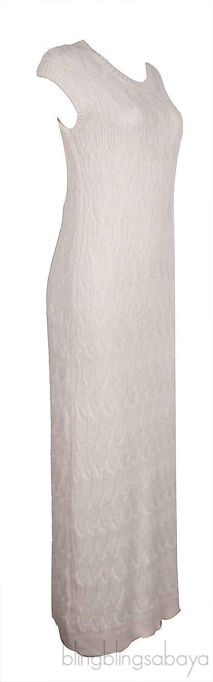 Off-White Knitted Long Dress