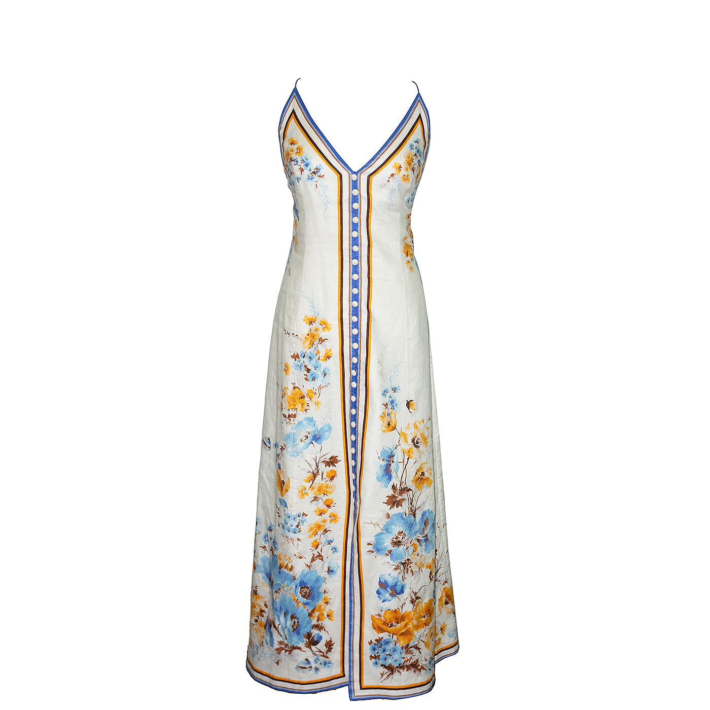 Zimmermann Hayycon Printed Linen Slip Dress